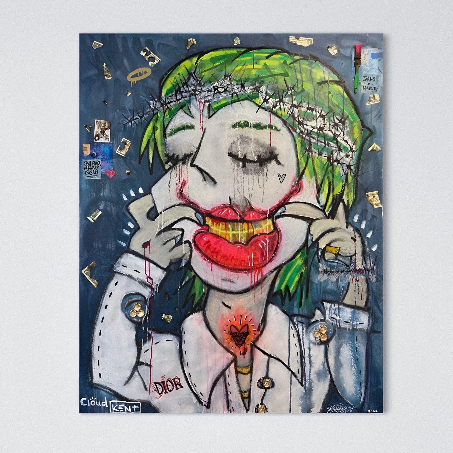 PASSION OF THE CLOWN — Original Painting by Cloud Kent | Spiritual Neo-Pop Expressionism