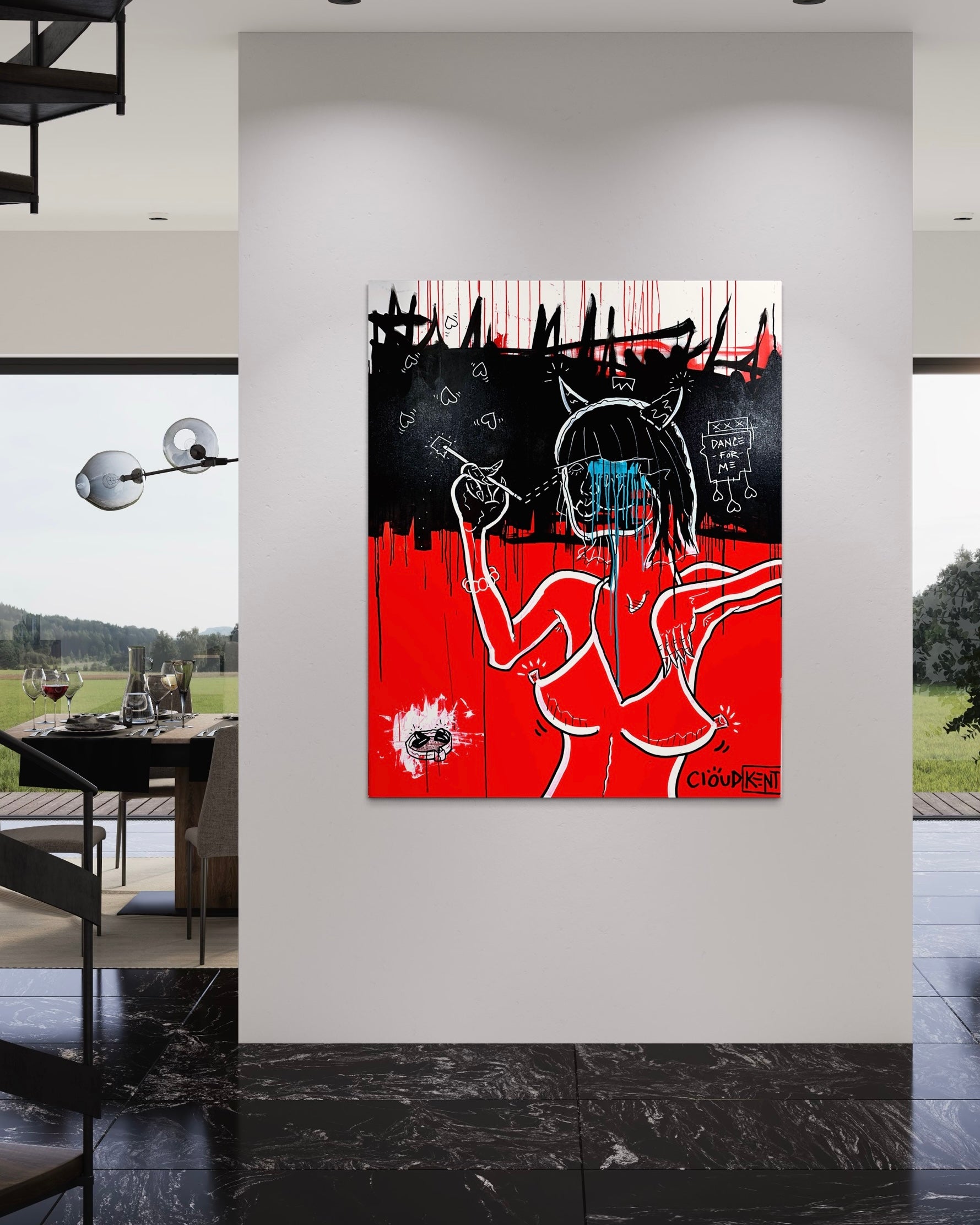 CORAZÓN ENFLAMMÉS — Original Painting by Cloud Kent | Spiritual Neo-Pop Expressionism