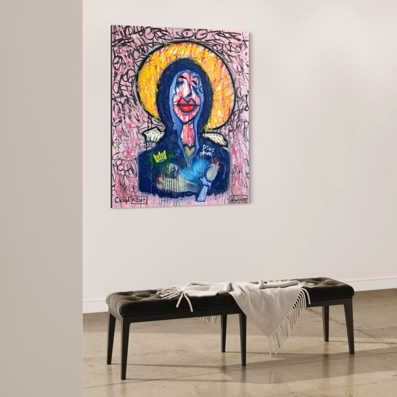 AMOR DE MADRE — Detail View | Cloud Kent Original Art | Spiritual Neo-Pop