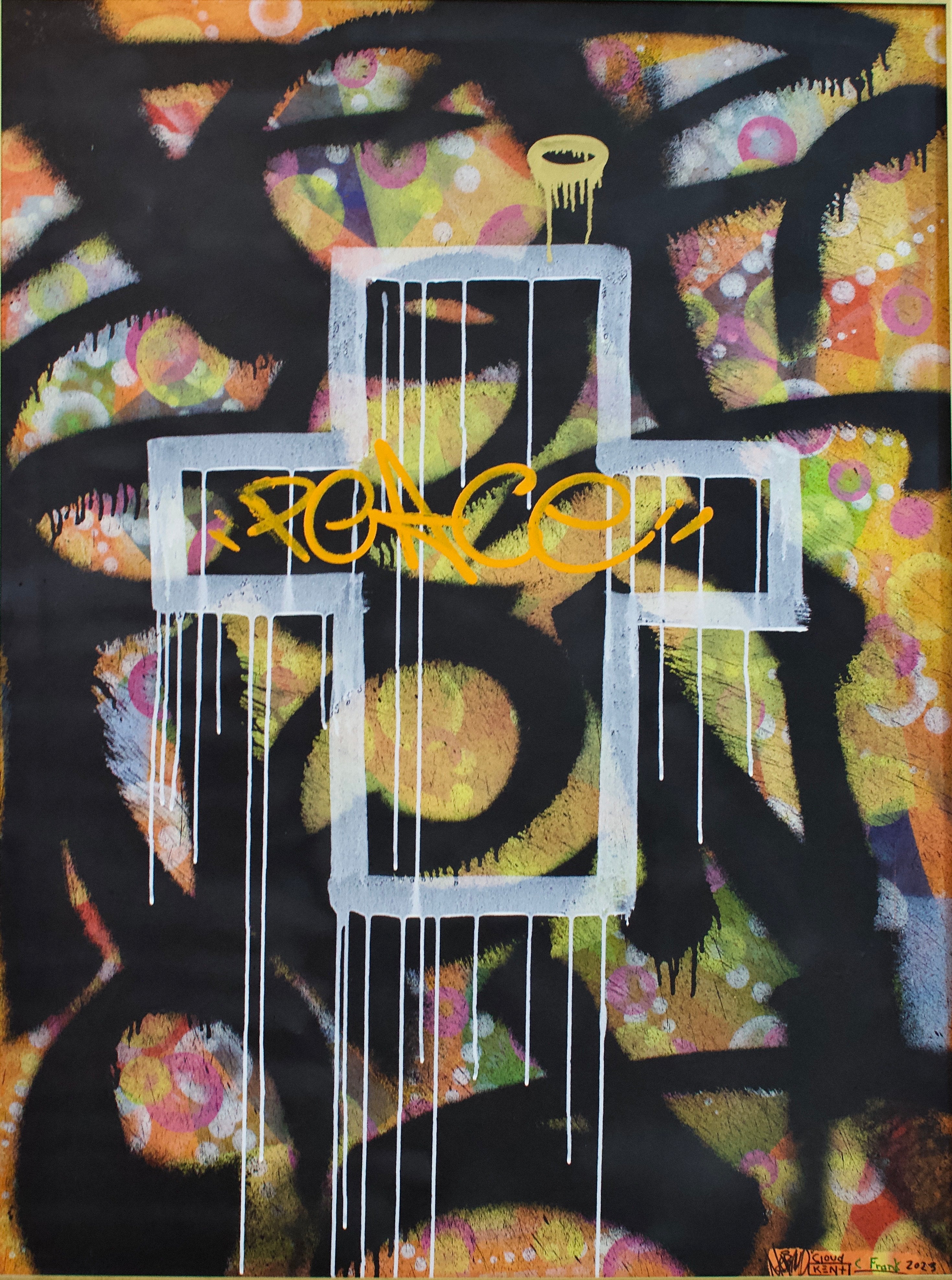 JESUS PEACE PART II — THE CROSS — Original Painting by Cloud Kent | Spiritual Neo-Pop Expressionism